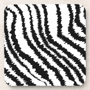 Schwarzes Zebra-Druck-Muster Untersetzer