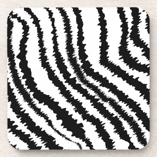 Schwarzes Zebra-Druck-Muster Untersetzer (Vorderseite)