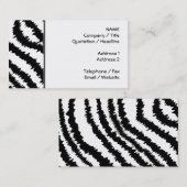 Schwarzes Zebra-Druck-Muster Visitenkarte (Vorne/Hinten)