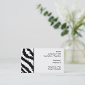 Schwarzes Zebra-Druck-Muster Visitenkarte (Stehend Vorderseite)