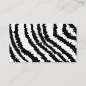 Schwarzes Zebra-Druck-Muster Visitenkarte (Rückseite)