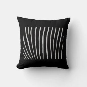 Schwarzes Zebra-Druckkopfkissen Kissen