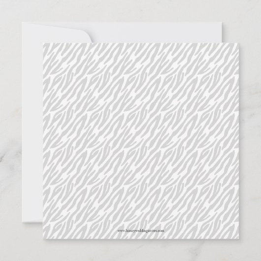 Schwarzes Zebra-Muster Monogramm Hochzeitseinladun Einladung (Rückseite)