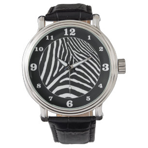 Schwarzes Zebra Wählen Sie Ihre eigene Farbe numme Armbanduhr