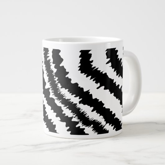 Schwarzes Zebradruckmuster Jumbo-Tasse (Vorderseite Rechts)