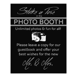 Schwarzes Zeichen für eine Pose-Foto-Leiste Fotodruck