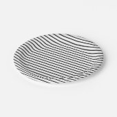 Schwarzes zeichnet Weiß Pappteller (Schrägansicht)