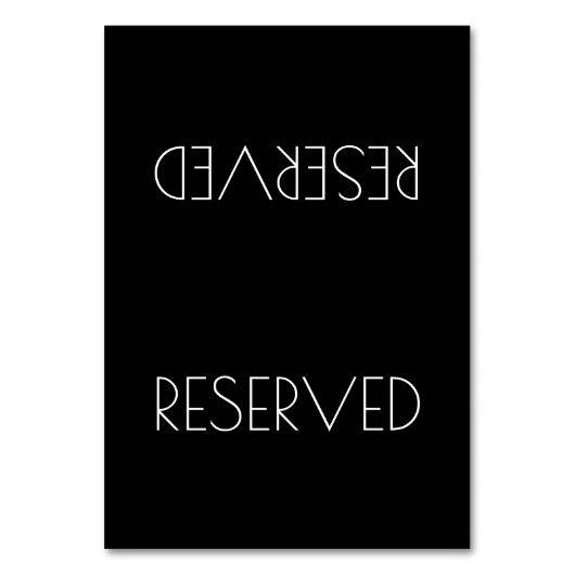 Schwarzes Zelt Einfach reserviertes Sitzzeichen Tischnummer (Vorderseite)