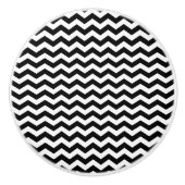 Schwarzes Zickzack Design - Schublade Keramikknauf (Vorderseite)