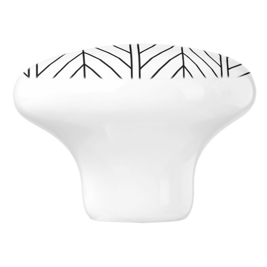 Schwarzes Zickzack Design - Schublade Keramikknauf (Seitenansicht)