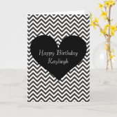 Schwarzes Zickzack Karte (Gelbe Blume)