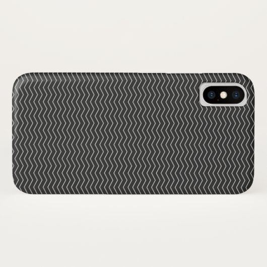 Schwarzes Zickzack Muster Case-Mate iPhone Hülle (Rückseite (Horizontal))