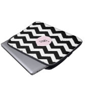 Schwarzes Zickzack Muster - Notebook-Sieb Laptopschutzhülle (Vorne Knopf)