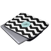 Schwarzes Zickzack Muster - Notebook-Sieb Laptopschutzhülle (Vorne Knopf)