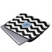 Schwarzes Zickzack Muster - Notebook-Sieb Laptopschutzhülle (Vorne Knopf)