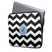 Schwarzes Zickzack Muster - Notebook-Sieb Laptopschutzhülle (Vorderseite Links)