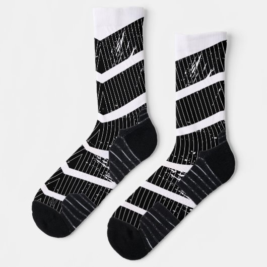 Schwarzes Zickzack Muster Socken (Links)