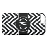 SCHWARZES ZICKZACK PATTER IHRER MONOGRAMM-INITIALE Case-Mate iPhone HÜLLE (Rückseite (Horizontal))
