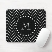 Schwarzes Zickzack schwarzes Monogramm des Mousepad (Mit Mouse)