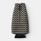 Schwarzes Zickzack Silber-Monogramm Flaschenkühler (Rückseite)