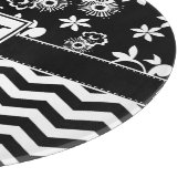 Schwarzes Zickzack und Schneidebrett (Ecke)