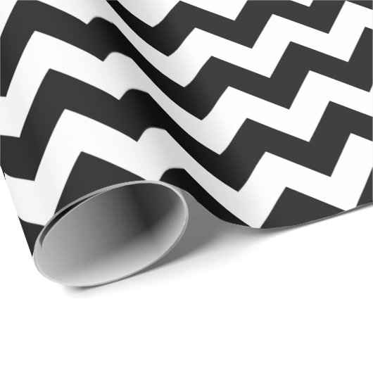 Schwarzes Zickzack Zickzack-Verpackungs-Papier Geschenkpapier (Rolleneckpunkt)