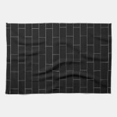 Schwarzes Ziegeldesign Geschirrtuch (Horizontal)
