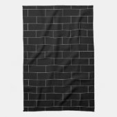 Schwarzes Ziegeldesign Geschirrtuch (Vertikal)