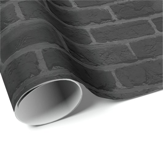 Schwarzes Ziegelmuster Geschenkpapier (Rolleneckpunkt)