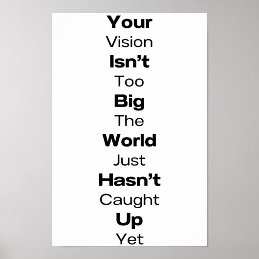 Schwarzes Zitat Poster Print #1 (Vorne)
