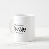 Schwarzes Zitat über "Seriös" Kaffeetasse (Vorderseite Links)