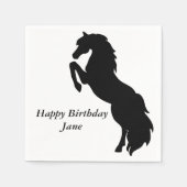Schwarzes Zuchtpferd Serviette (Vorderseite)