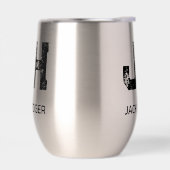 SCHWARZES ZWEIBUCHSTABIGES MONOGRAMM NAME EDELSTAH (Links)
