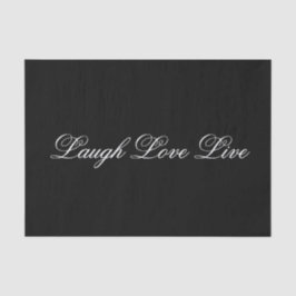 Schwarzes Zwirnpapier mit Inspirationsmeldung Seidenpapier