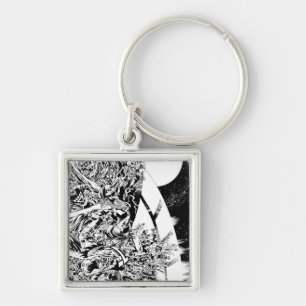 Schwärzeste Nachtgruppe und Mond 2 Schlüsselanhänger