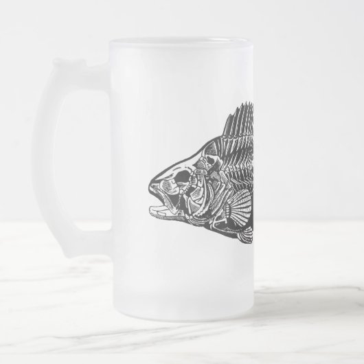 Schwarzfisch-Vater-Tag Mattglas Bierglas (Links)