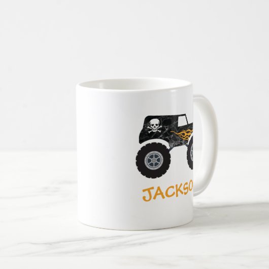 Schwarzflammenschädel und Knochen Tasse (VorderseiteRechts)