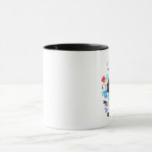Schwarzflaume Katze mit Blume Tasse (Zentrum)