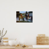 Schwarzfußamerikaner auf Pferd Poster (Küche)