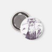 Schwarzfußbrille - Magnet (Vorderseite/Rückseite)