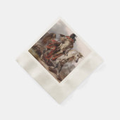 Schwarzfussinder auf dem Arabianpferd gejagt Serviette (Ecke)