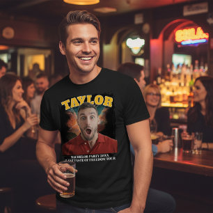 Schwarzgebrannte Konzertfoto- und Text-Personalisi T-Shirt