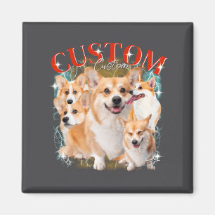 Schwarzgebrannte Vintage Haustiere Hunde Katze Lus Magnet