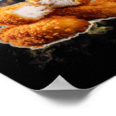 Schwarzgebrannter Rap Lustiger Chicken Nugget Vint Poster (Ecke)