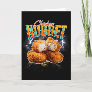 Schwarzgebrannter Rap Lustiges Chicken Nugget Vint Karte
