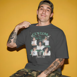 Schwarzgebranntes T-Shirt Rap-Stil Vintage T-Shirt