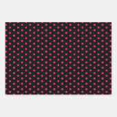 Schwarzgelb Polka Dot Wrapping Paper Geschenkpapier Set (Vorderseite)