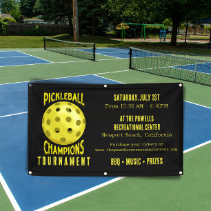 Schwarzgelbe Pickleball-Turnier Banner