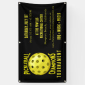 Schwarzgelbe Pickleball-Turnier Banner (Vertikal)