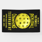 Schwarzgelbe Pickleball-Turnier Banner (Horizontal)